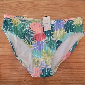 NWT Art Class Tropical Print Bikini Bottoms Youth Girl's XXL 18